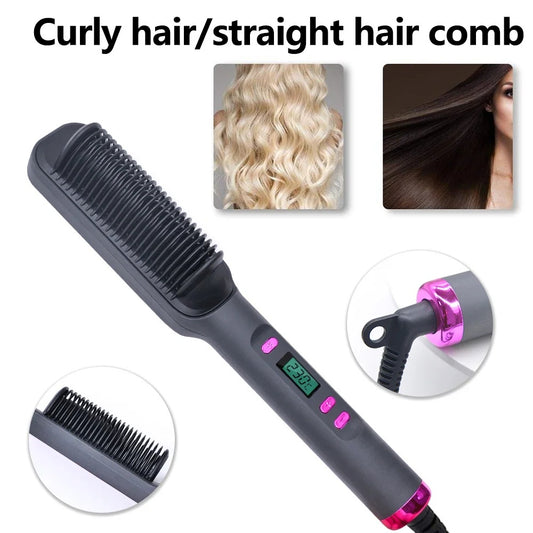 Electric Hair Straightening Brush With Ionic Technology
