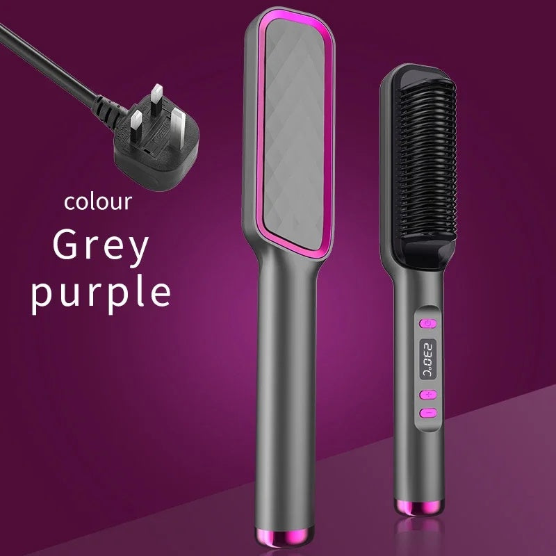 Electric Hair Straightening Brush With Ionic Technology