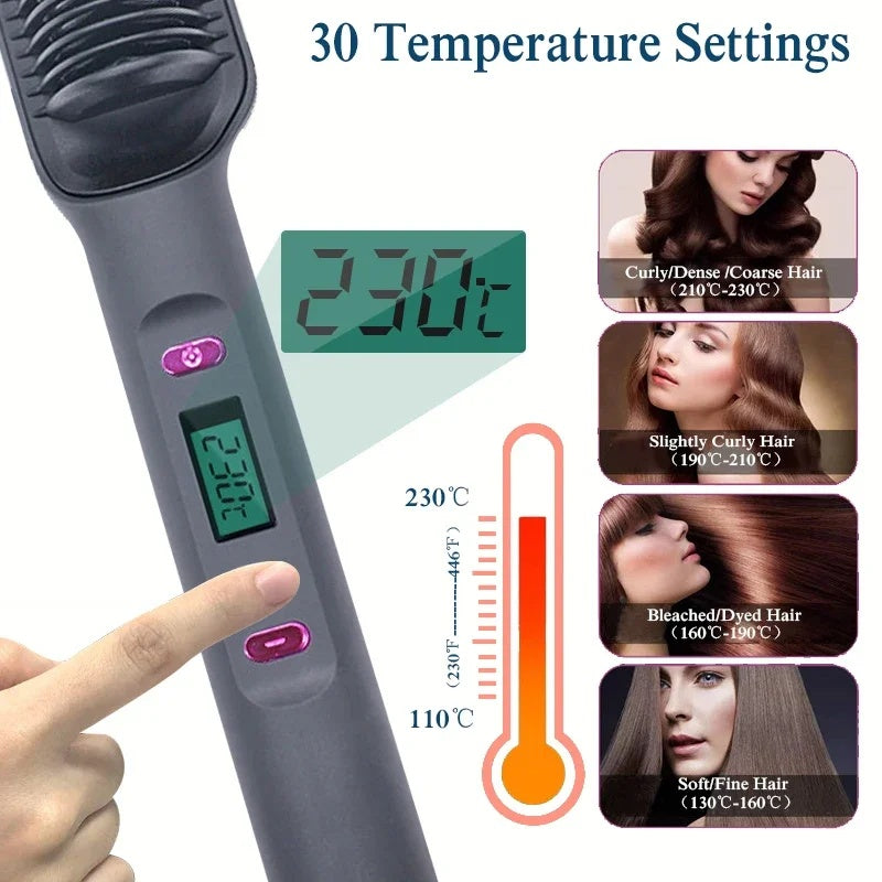 Electric Hair Straightening Brush With Ionic Technology